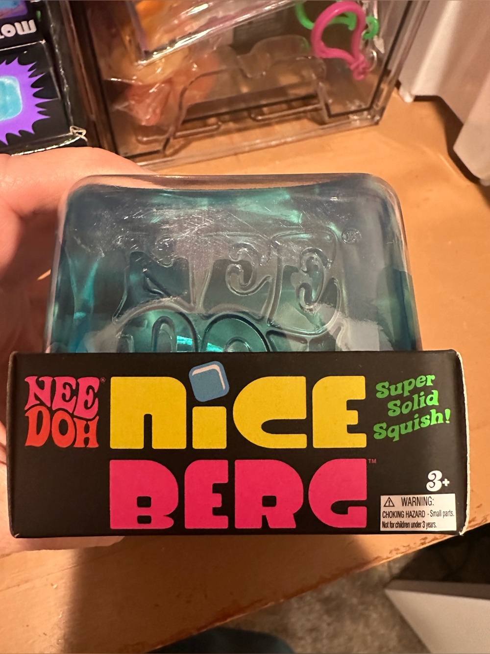 NeeDoh Nice Berg Solid Squish Toy - Blue Clear